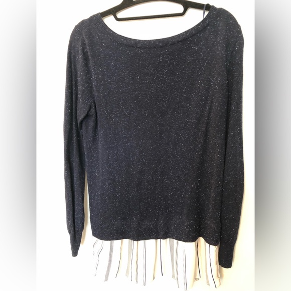 Fooler sweater from RW&CO. Size: S. Colour: Dark Blue with white fooler at hem - Picture 6 of 7